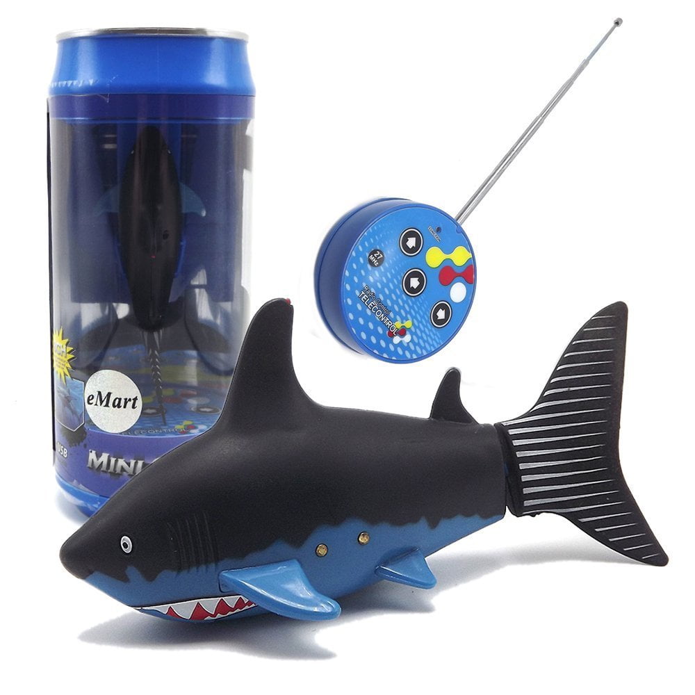 Remote Control Black Shark Head Shark with LED Light Remote Control Shark Toy 1:18 Scale High Simulation Shark Toy for Swimming Pool Bathroom