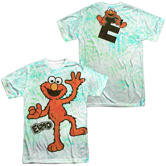 Sesame Street Elmo Scribble Unisex Adult Sublimated Costume T Shirt (Front/Back), 3X-Large Multicolor