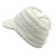 thumbnail image 3 of Gorros de felpa para exteriores con costuras sólidas para mujer, gorro de punto de ganchillo, gorro con visera, 3 of 3