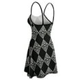 thumbnail image 5 of Diamond Pattern Black Background Sweet Elegant Slip Dress Women Korean Kawaii Dress, 5 of 6