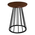 thumbnail image 1 of Table d'Appoint en Bois Moderne de 16 Po avec Base en Métal - Noyer Foncé / Noir, 1 of 5