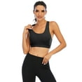 thumbnail image 3 of Women's Seamless Sports Bra Racerback Padded Stretch Fitness Tops Workout Yoga Bras with Removable Bra Pads, 3 of 8