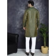 thumbnail image 3 of Maple Clothing Party Wear Brocade Kurta Pajama Set Indian Wear Men (Olive, S), 3 of 8