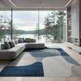 thumbnail image 2 of ODIKA 8'x10' Washable Area Rug Farmhouse Abstract Watercolor Blocks Contemporary Navy Painterly for Living Room, Under Sectional, Family , Durable, Non-Slip, 2 of 7