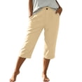 thumbnail image 2 of Only Moment Wide Leg Pants Woman Jute Wide Leg High Waist Casual Lounge Pant 2026 Beach Travel Vacation Outfits Beige,L, 2 of 8