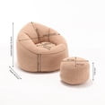 thumbnail image 2 of Bean Bag Chair With Footrest,Oversize Lazy Sofa Set with Ottoman,Upholstered Accent Chair Armchair for Adults & Kids,Tan, 2 of 6