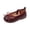 Wine, variant on WUANDIXFA Toddler Girls Dress Shoes Mary Jane Flats School Uniform Oxfords Wedding Party Bow Flower Shoes Comfort Loafers (Silver, 11)