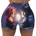 thumbnail image 2 of Gaeub Dreamy Forest Elf Print Workout Shorts for Women,Seamless Scrunch Short,Gym Yoga Running Sport Active Exercise Fitness Shorts-Large, 2 of 8
