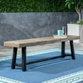 thumbnail image 7 of Noble House Raphael 63" Wood Top Patio Dining Bench in Sandblast Gray, 7 of 7