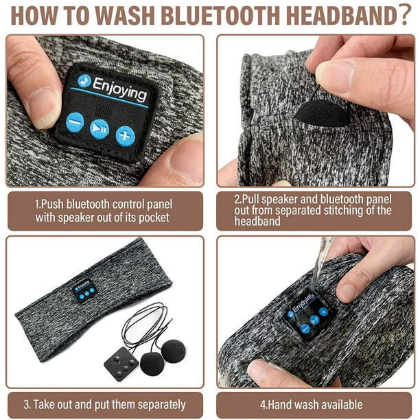 Bandeau Bluetooth Sport Connecté Casque Sans Fil Bleu