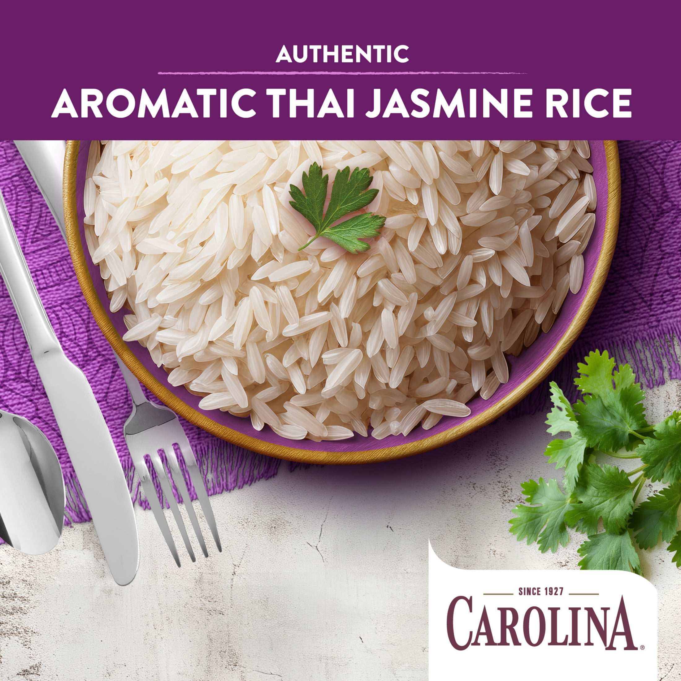 (4 pack) Carolina Jasmine Rice, Thai Fragrant Long Grain Rice, Gluten Free, 20 lb Bag
