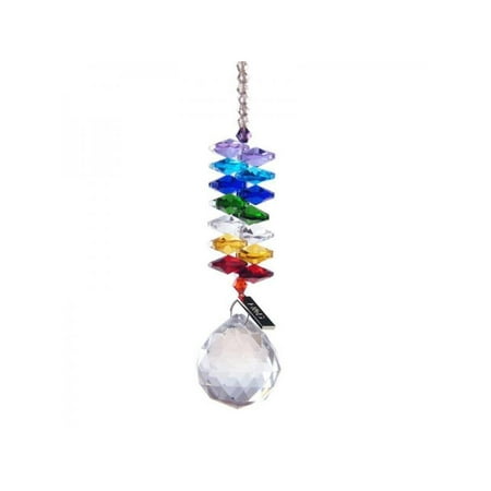 Cluxwal Dream Glass Faceted Crystal Ball Clear Hanging Prism Pendant Suncatcher Feng Shui Window Ceiling Lamp Lighting Hanging Drop