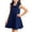 Dresses-A42Dark Blue, variant on Little Girl's 3D Flower Strap Dress Sleeveless A-Line Shift Tank Frock for Spring Summer Beach Trip and Casual Holiday