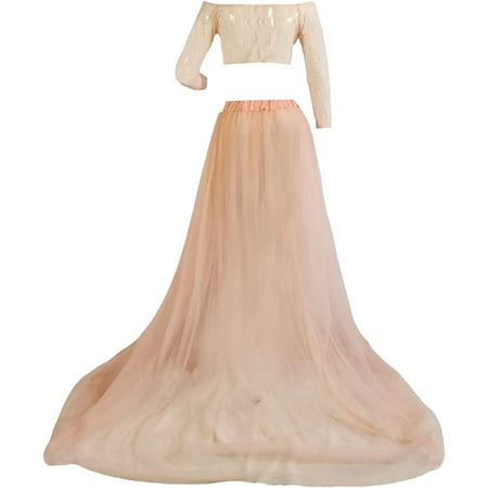 

DabuLiu Maternity Floral Lace Dress Off Shoulder Maxi Photography Dress Fancy Pregnancy Gown for Daily Wearing Baby Shower Photoshoot