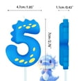 thumbnail image 4 of Blue dinosaur number 5 candle, 5 birthday candle, blue birthday number candle suitable for dinosaur theme, anniversary and birthday celebration number candle cake decoration supplies., 4 of 6