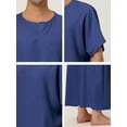 thumbnail image 5 of INSPIRE CHIC Chemise de Nuit Homme Manches Courtes Col Rond Coupe Décontractée Longue Chemise de Nuit m Bleu Marine, 5 of 5