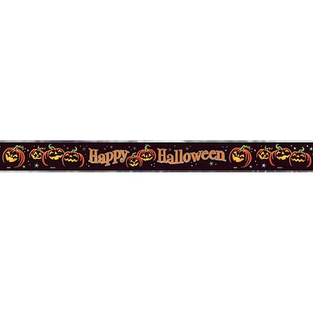 12' Foil Pumpkin Grin Halloween Banner