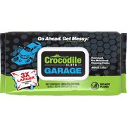 Crocodile Cloth Large Garage Cleaning Wipes, 90 Count, 10x15 Inches, For Interior & Degreasing