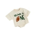 thumbnail image 2 of Musuos Infant Baby Summer Basic Romper 3M 6M 12M 18M Football Letter Print Short Sleeve Round Neck Bodysuit Playsuit for Boys Girls, 2 of 10