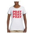 thumbnail image 2 of Wild Bobby Pray On It Pray Over It Pray Through It Inspirational/Christian Women Graphic Tee, White, Medium, 2 of 6