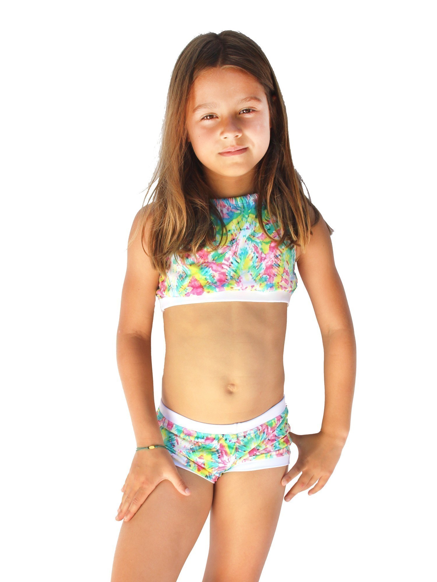 halter top and shorts swimsuit