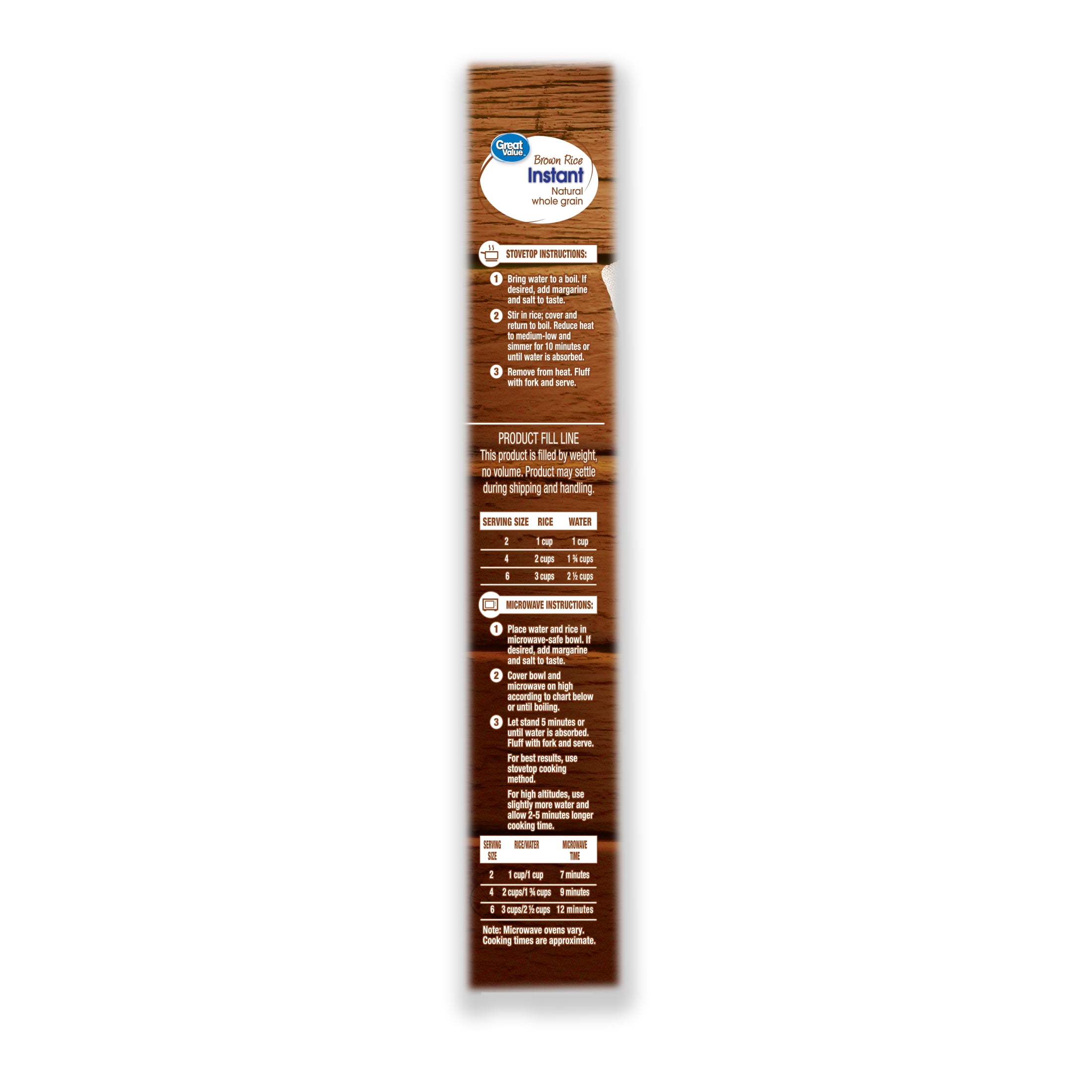 Great Value Brown Rice Instant, 14 oz