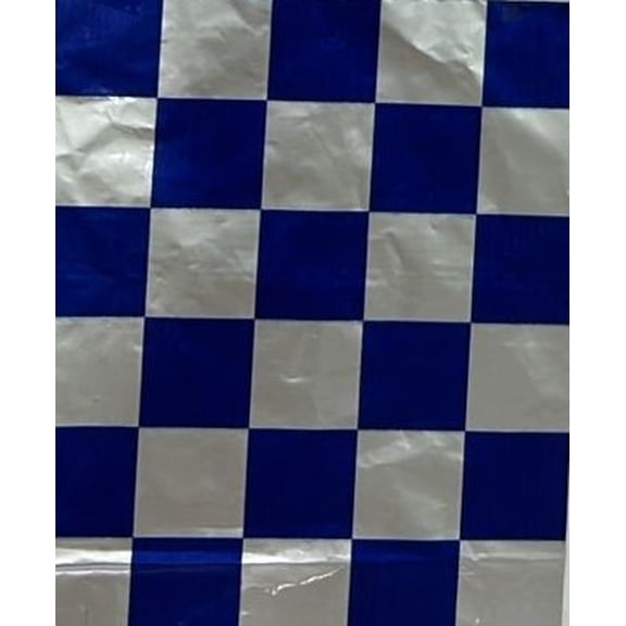 Insulated Cushion Foil Paper Sandwich Wrap, 10.5" x 13" Sheets, Blue Check Print, 1,000 Count