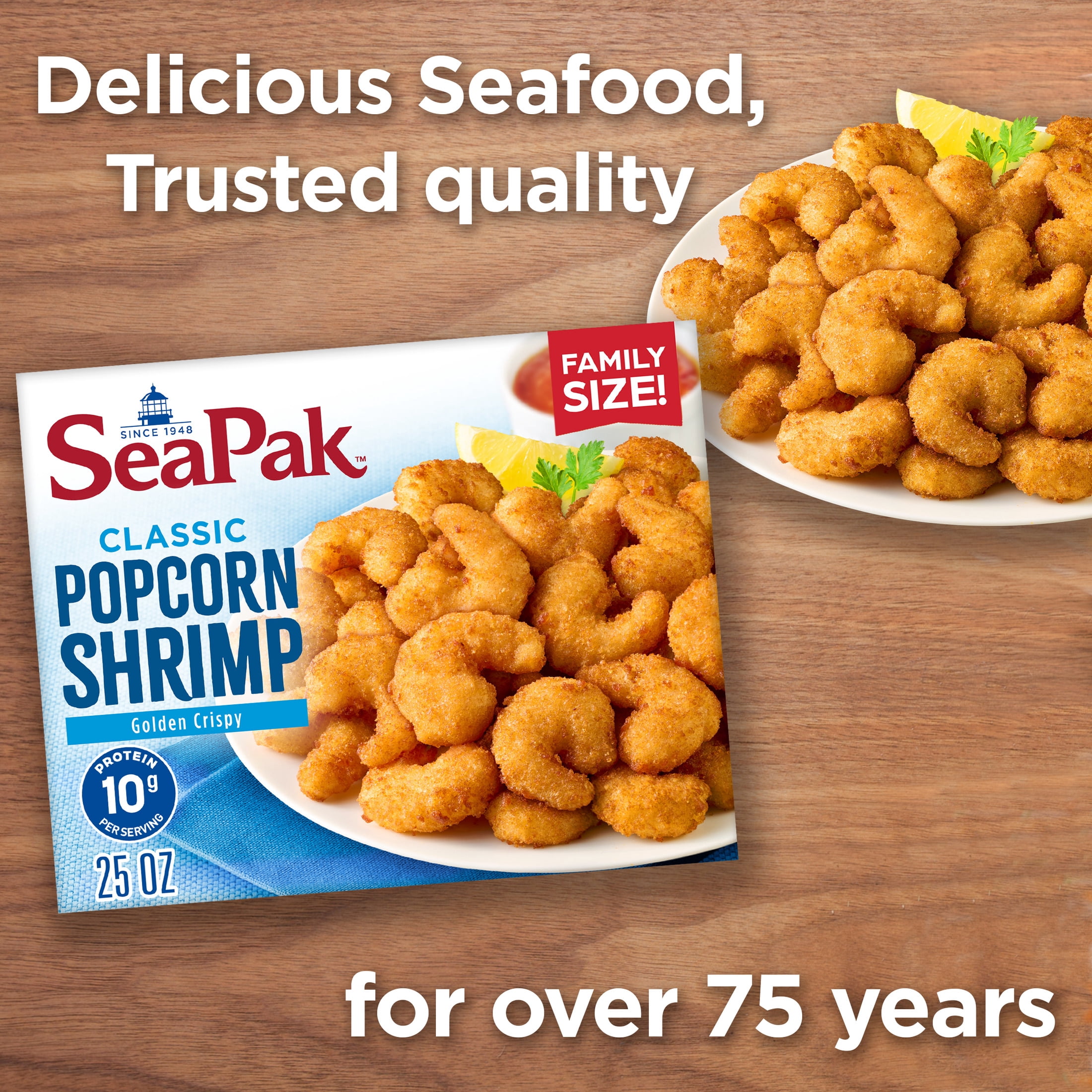 SeaPak Oven Crispy Popcorn Shrimp, Ready to Bake, 25 oz (Frozen Seafood)