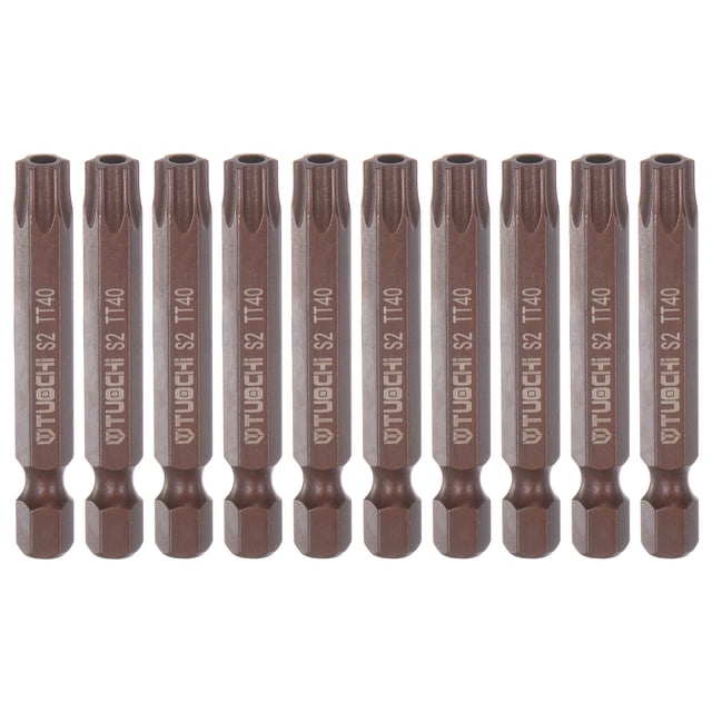 10uds T40 Torx Barrena 1/4 Hexagonal Vástago 2 Longitud Magnético Seguridad Estrella Destornillador Eléctrica Rojo Unique Bargains