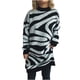 thumbnail image 2 of Ailaofu Women’s Mock Neck Sweater,Zebra Print Top,Knit Pullover Sweater Long Sleeve for Women Trendy 2025, 2 of 5