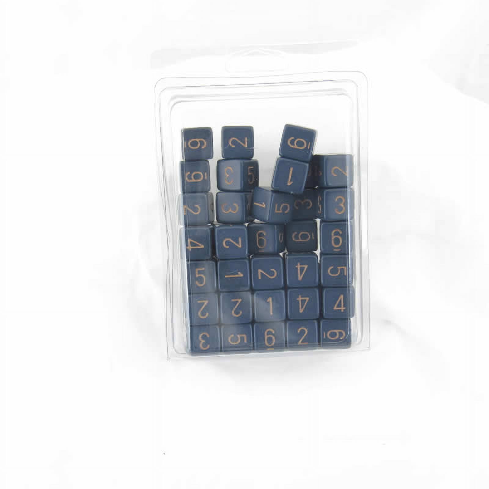 Dusty Blue Opaque Dice with Copper Numbers D6 Aprox 16mm (5/8in) Pack of 50 Wondertrail