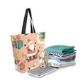 thumbnail image 2 of FORMRS Womens Canvas Tote Bag with Zipper Inner Pocket Shoulder Handbag, Pink Christmas Santa, 2 of 7