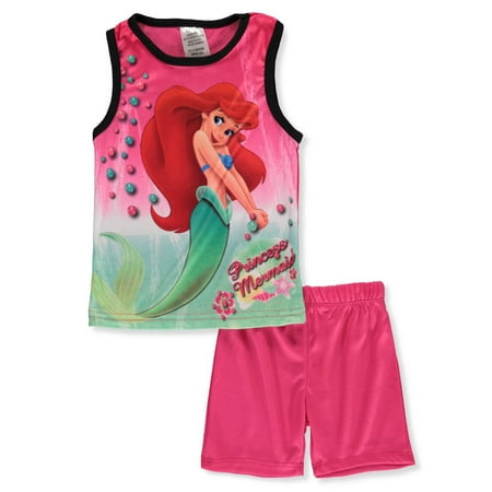 Disney The Little Mermaid Girls' 2-Piece Shorts Set Outfit