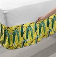 thumbnail image 2 of Colorful Bed Skirt, Watercolor Style Peacocks and Long Tails on Flowered Branches, Elastic Bedskirt Dust Ruffle Wrap Around for Bedding Decor, 4 Sizes, Pastel Yellow and Multicolor, by Ambesonne, 2 of 2