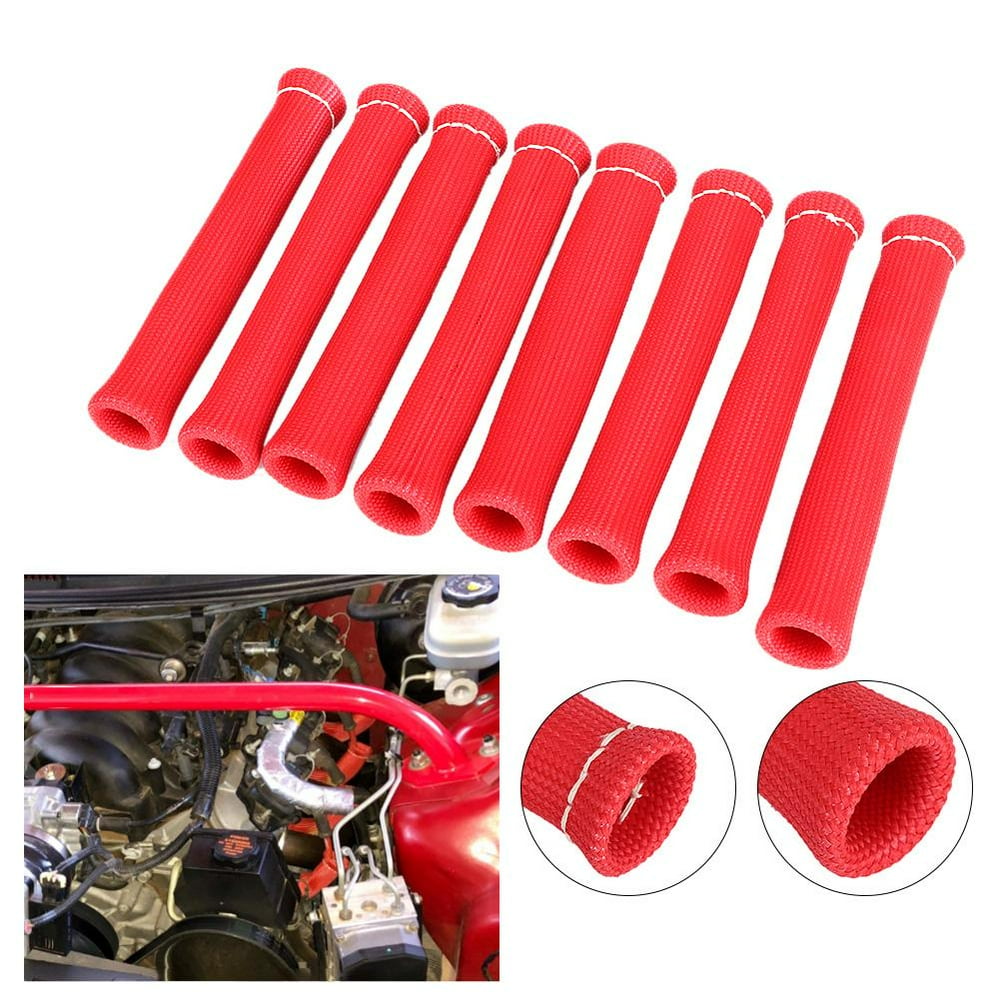 Kritne Spark Plug Wire Boot,8pcs 1600 Degree Spark Plug Protector Red