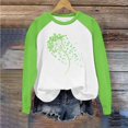 thumbnail image 3 of Ohufall Long Sleeve Shirts For Women, Spring Patchwork St. Patrick's Day Printed Round Neck Casual Loose Tee Pullover Women Tops, 3 of 4