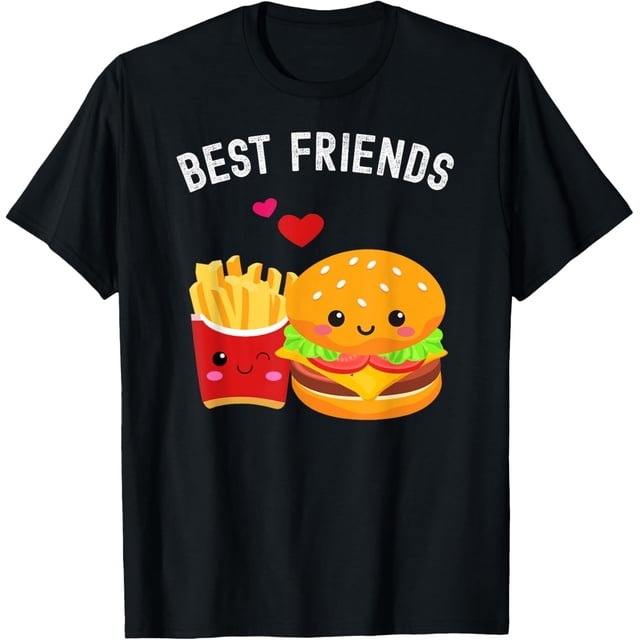 Best Friends Kawaii Burger and Fries - Camiseta para pareja