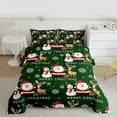 thumbnail image 2 of jejeloiu Happy Christmas Bedding Comforter Set,Xmas Reindeer Kawaii Snowman Twin Comforter Sets,Western Santa Claus Bedding Set For Kids,Super Cozy Room Decor Reversible,2pcs, 2 of 8
