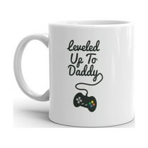 Leveled Up to Daddy Mug Funny Father's Day Video Game Controller Graphic Novelty Coffee Cup-11oz