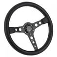 thumbnail image 3 of Gupbes 350mm/14in For MOMO Prototipo Style 6-Bolt Black Leather Racing Steering Wheel Gray Stitching With Horn Button Auto Accessory, 3 of 8