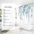 thumbnail image 2 of LightBlue Eucalyptus Shower Curtain, Watercolor Leaves with Floral Shower Curtain, Waterproof Plant Bathroom Decor Shower Curtains Set with Hooks, 72x72, 2 of 5
