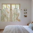 thumbnail image 4 of Sage Green Marble Kitchen Curtains, Contemporary Abstract Fluid Art Light Filtering Window Curtain Panels, 2Pcs Rod Pocket Window Treatments Set for Study Room Bathroom Bedroom 52x54 Inches, 4 of 9