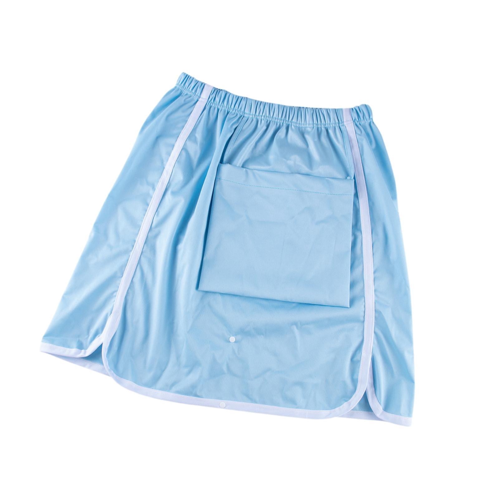 Serenable Adult Diaper Skirt Incontinence Bed Pad,Lightweight Washable Portable with Pocket Skirt Bed Mat for Disabled Bedwetting Blue 3XL