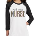 thumbnail image 2 of Med-Surg Nurse Leopard Print Three-Quarter Raglan Sleeve Baseball Shirt Unisex X-Large White/Black, 2 of 5