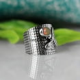 thumbnail image 3 of Solid 925 Sterling Silver Honey Bee Band Ring For Women Men, Genuine Opal Round Gemstone Unique Handcrafted October Birthstone Ring, 3 of 9