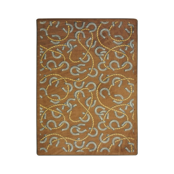 Kaleidoscope - Whimsical Area Rugs Rodeo, 7'8" x 10'9", Chocolate