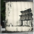 thumbnail image 3 of Ambesonne Japanese Shower Curtain, Landscape of Far East, 69"Wx75"L, Black Beige, 3 of 4