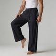 thumbnail image 6 of WPPGONE Mens Workout Pants Baggy Loose Wide Fit Elastic Waisted Drawstring Straight Leg Bottoms Sports Gym Athletic Active Casual Summer Trousers with Pockets, 6 of 8