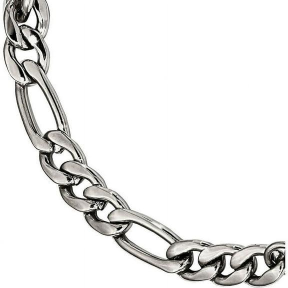 Primal Steel Stainless Steel 9in Figaro Bracelet