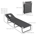 thumbnail image 3 of Outsunny 2PCS Adjustable Outdoor Lounge Chair, Garden Folding Chaise Lounge, 3 of 10